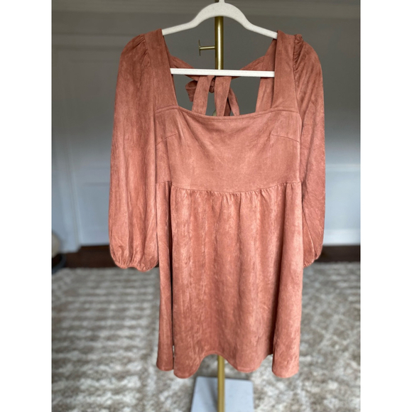 Mini Dress A.Calin by Flying Tomato Cottagecore Puff Sleeve Tie-Back Summer Boho - Picture 3 of 7